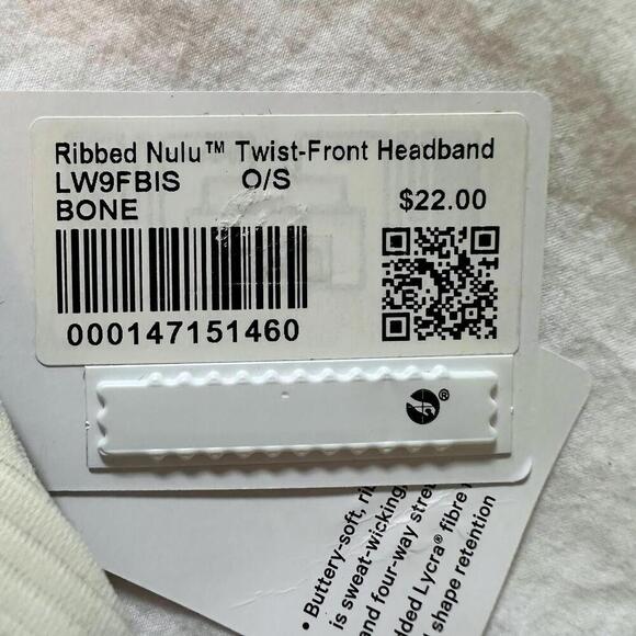 Lululemon Ribbed Nulu Twist-Front Headband 2-PACK Strawberry Milkshake/Bone NWT - Picture 3 of 4